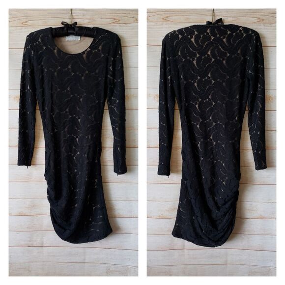 A.L.C Lace Pattern Long Sleeve Mini Dress - Picture 3 of 13